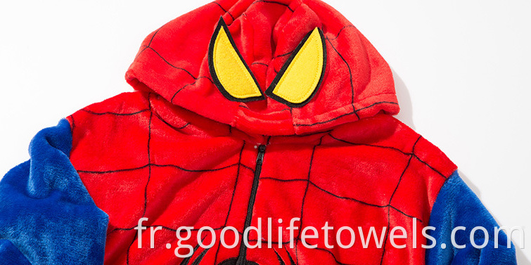 Spiderman Soft Flannel Child Hooded Pajamas